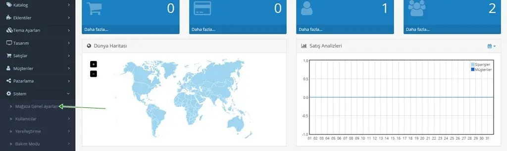 e-ticaret mağaza ayarları