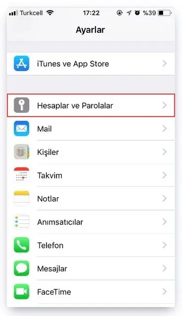 iPhone iOS E Posta Parola Ayarları