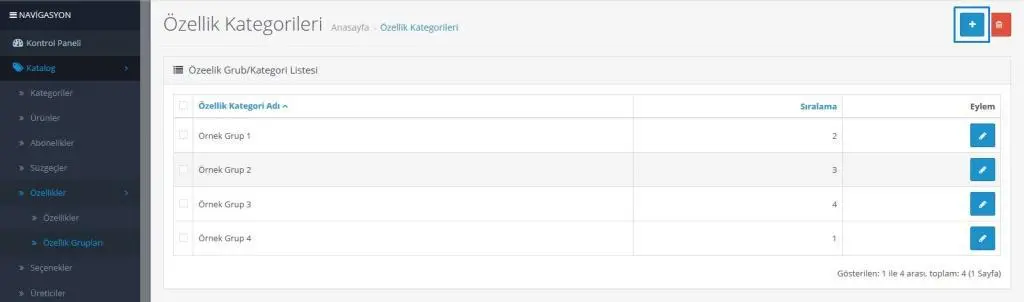 Opencart Ürünlere Özellik Ekleme Kategorileri