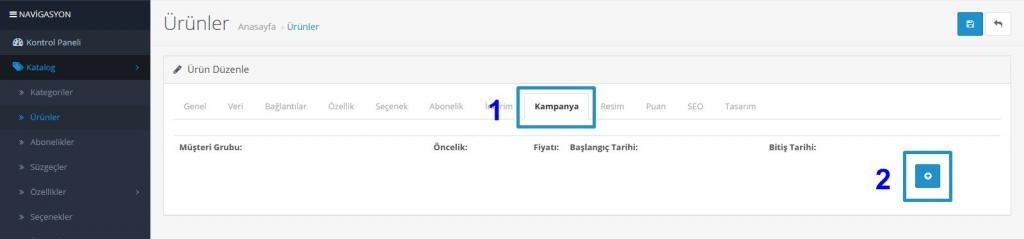 Opencart Ürünlere Kampanya Yapımı