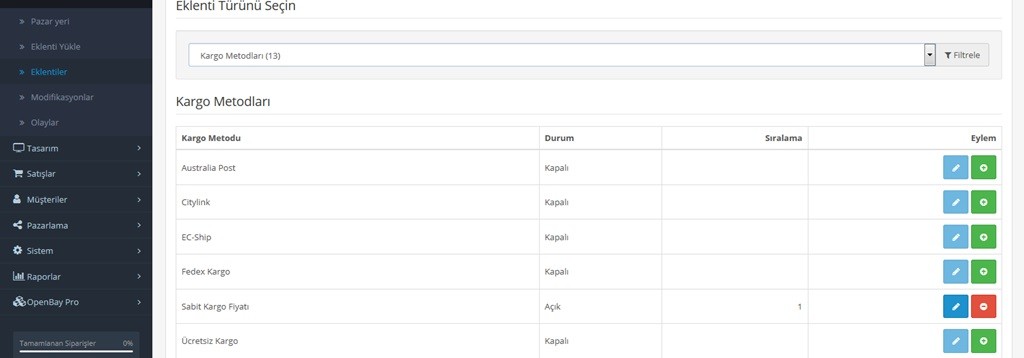 Opencart Kapıda Ödeme Yöntemi Ayarları