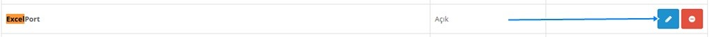 Excel port modülü düzenleme