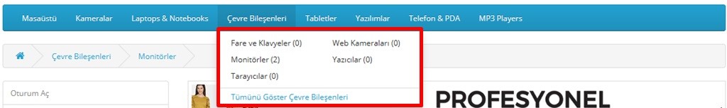 Opencart menüleri çok sütunlu gösterme