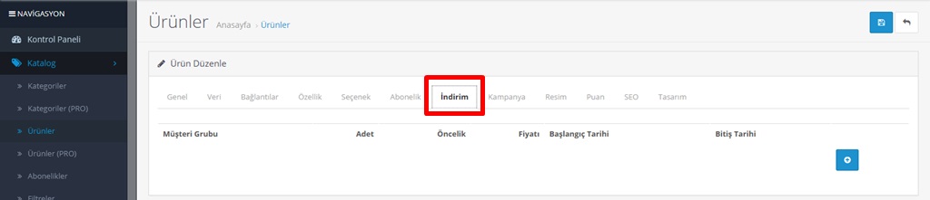 Opencart toplu ürün alımına indirim yapımı