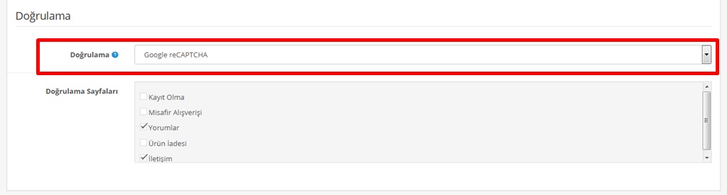 Opencart Google reCAPTCHA Aktif Etme