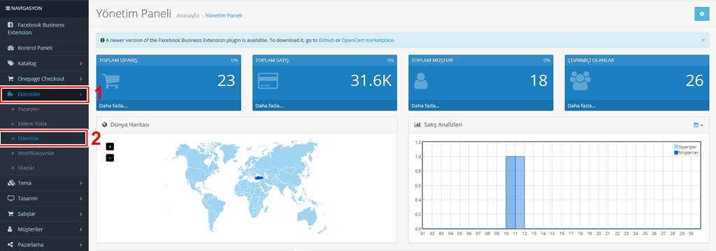 Opencart kategori ürün listeleme sayısını değiştirme