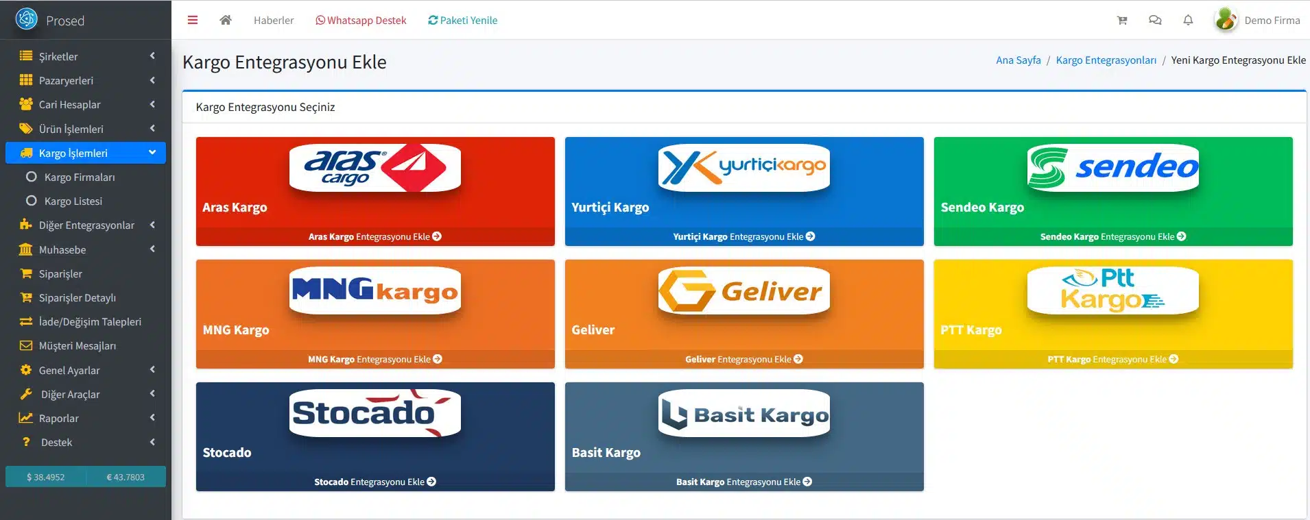 kargo api entegrasyonu