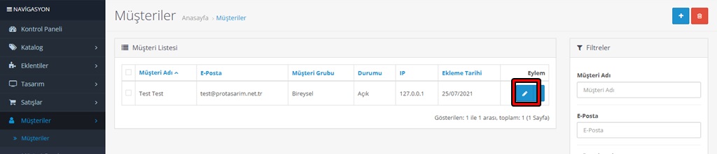 Opencart müşteriye kredi ekleme