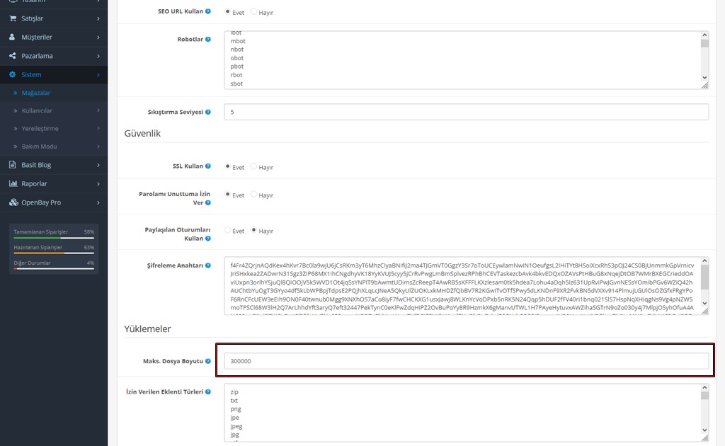 Opencart Resim Yükleme Limitini Yükseltme