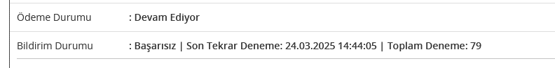 Paytr Ok Yanıtı alınamadı tekrar deneniyor